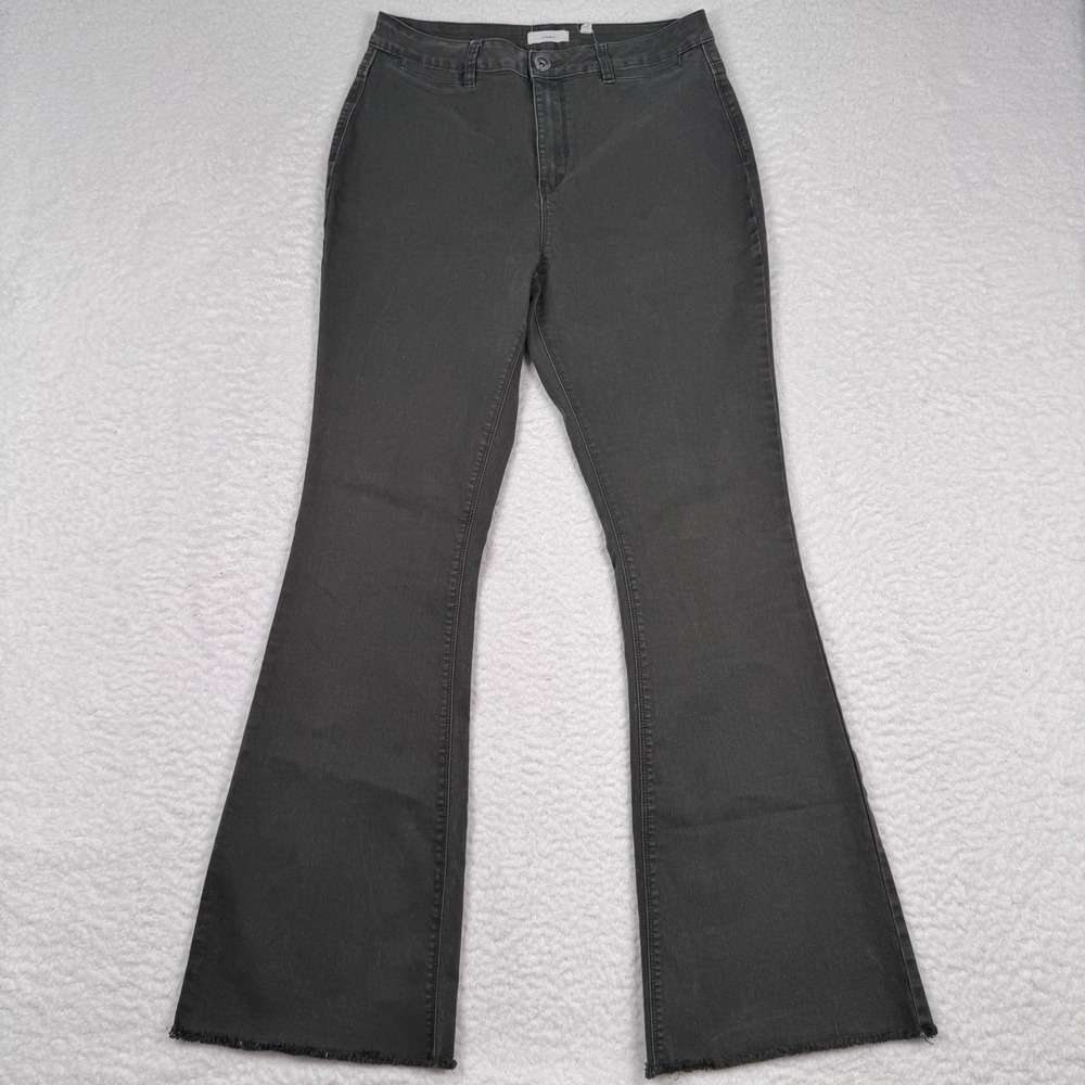 Anthropologie a loves a Jean 31 Ankle Flare Green Mid Rise Stretch Boho Retro‎